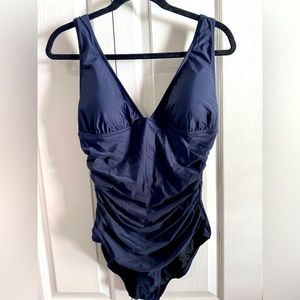 Ruched V-neck one-piece Swimsuit